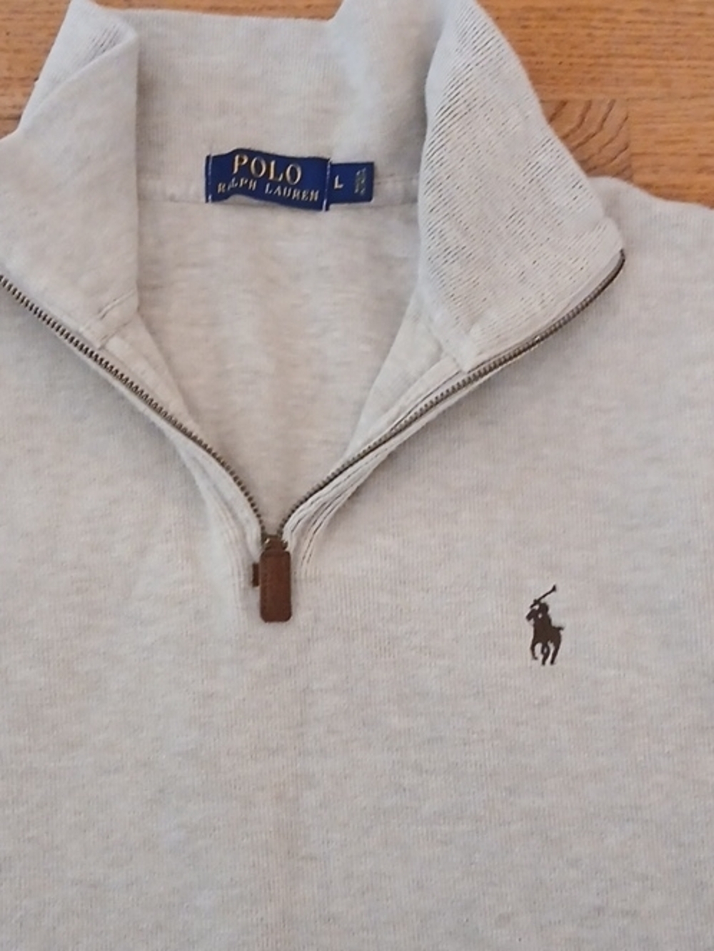Polo by Ralph Lauren Tan Quarter-Zip Pullover Men's Large - Picture 3 of 4
